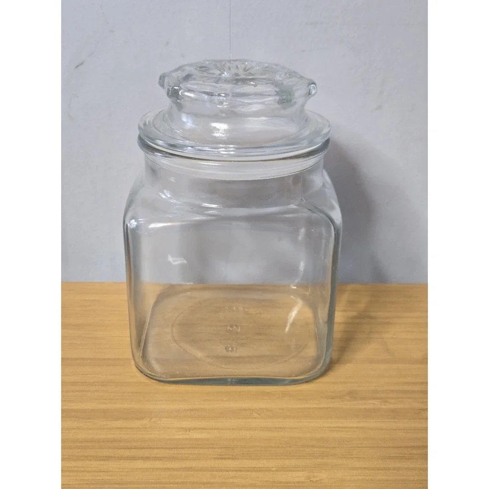 Vintage Anchor Hocking Square Apothecary Jar